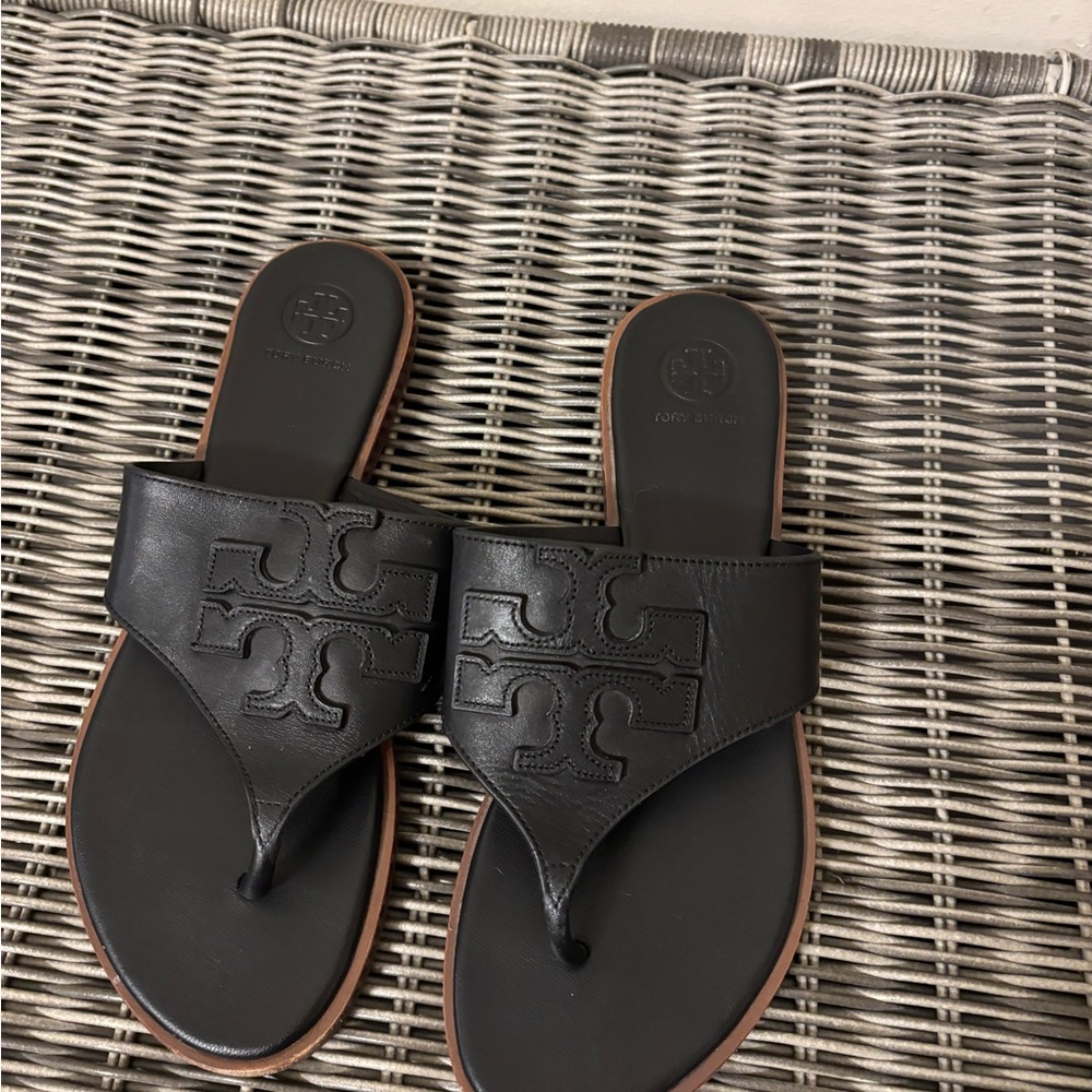 Tory Burch black leather sandals